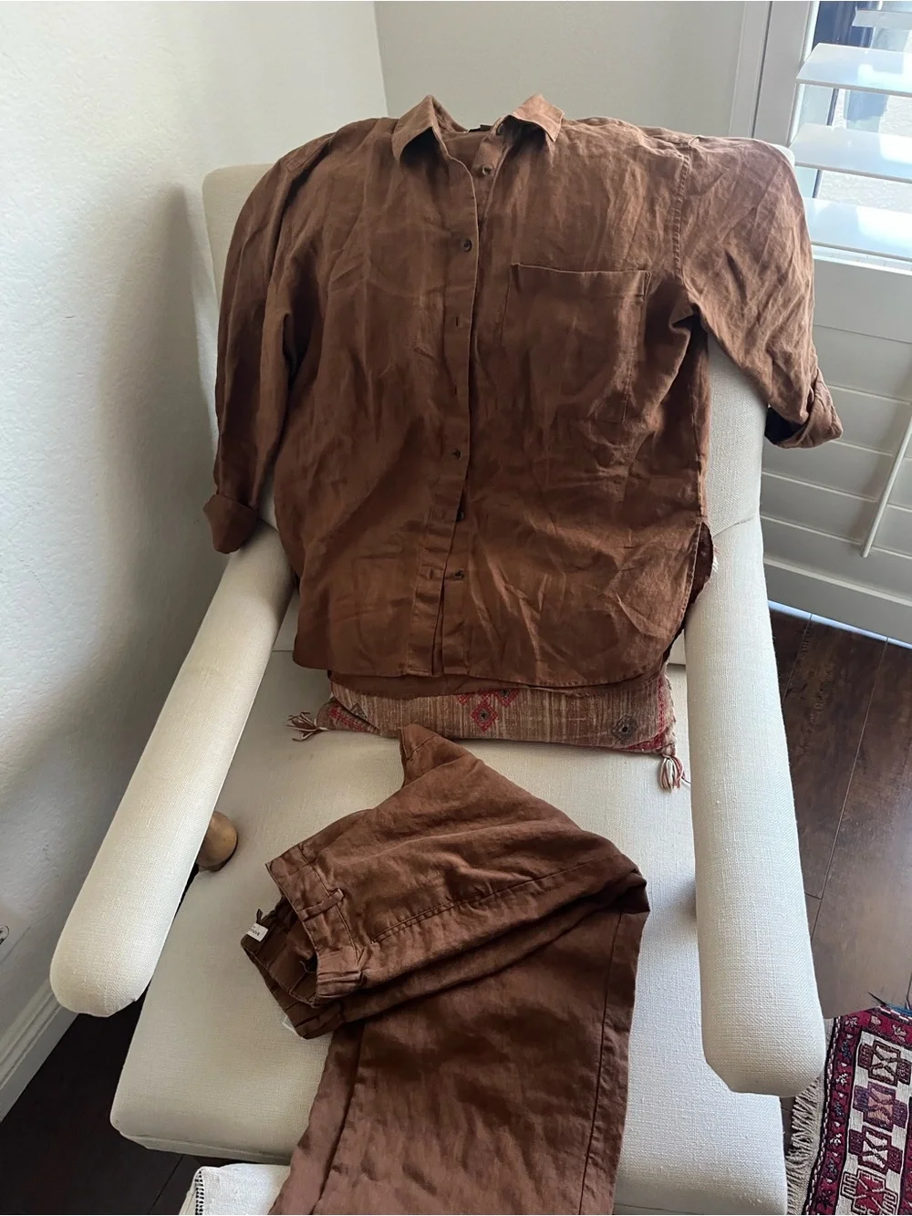 Banana Republic Women’s Wide Leg linen Pants - Brown XS rungs big